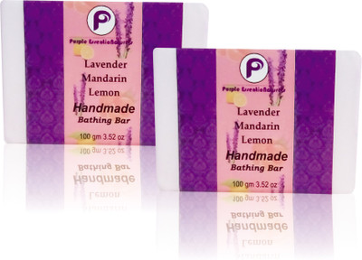 

Purple Essentionatural Lavender Mandarin Lemon Handmade soap Pack of 2(100 g, Pack of 2)