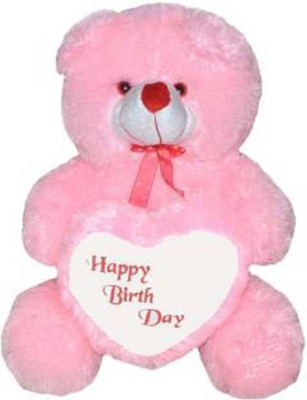 

KRS 2 Feet Sitting Teddy Bear With Happy Birthday Love Heart Pink Teddy Bear - 58.88 cm(Pink)