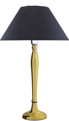 Homesake Royal Ovoid Gold Brushed Lamp with Black Shade Table Lamp(60 cm, Golden)
