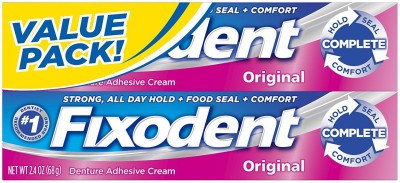 Fixodent Complete Original Denture Adhesive Cream Twin Pack Toothpaste(68 g)