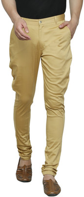 AD & AV Slim Fit Men Gold Trousers