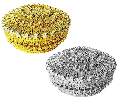 

BOXO Wedding Gifts for Bride Plastics Jewellery Box , 35 Gram, Gold+Silver, jewellery box Vanity Box(golden silver)
