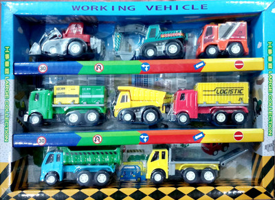 

SS Traders -CUTE 8 PIECES TRUCKS FOR KIDS,GOOD GIFT ITEM FOR KIDS(Multicolor)