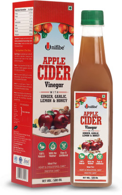

Unifibe Apple Cider Vinegar with Ginger, Garlic, Lemon & Honey (Natural, Unfiltered & With The ‘Mother’) Vinegar(500 ml)