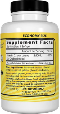 

HEALTHY ORIGINS Healthy Origins, Vitamin D3, 2,400 IU,(360 No)