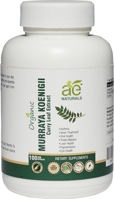

Ae Naturals Organic Murraya koenigii-Curry Leaf Extract 100 Veg Capsules(100 No)