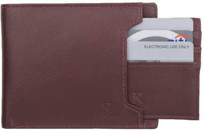 

K London Men Casual Maroon Genuine Leather Wallet(4 Card Slots), Burgundy