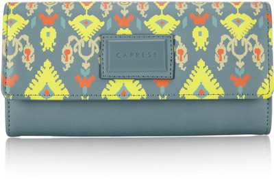 

Caprese Women Casual Grey Artificial Leather Wallet(12 Card Slots), Blue