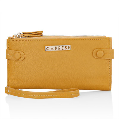 

Caprese Women Casual Yellow Artificial Leather Wallet(12 Card Slots), Ochre