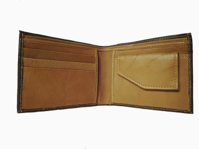 

JEBSROO Men Brown Genuine Leather Wallet(5 Card Slots), Chocolate-brown