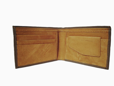 

JEBSROO Men Brown Genuine Leather Wallet(5 Card Slots), Coffee_brown