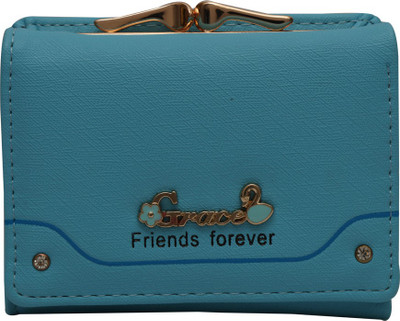 

Cidky Women Blue Artificial Leather Wallet(6 Card Slots), Sky blue