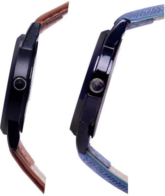 

skmi Brown And Blue Couple Combo Watch - For Men & Women