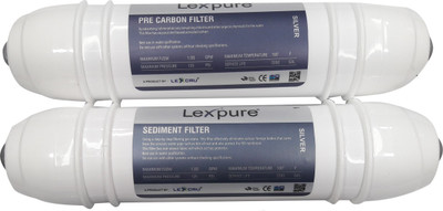 

Lexcru Pokar Ro Lexpure Silver Pre Carbon filter + Sediment Filter + 4 pcs connactor ( elbow ) Suitable For all Brand RO Water Purifier Solid Filter Cartridge(5, Pack of 6)