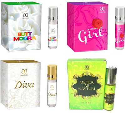 

Arochem Butt Mogra Charming Girl Diva Mahek Ae Kasturi Combo Floral Attar(Rose)