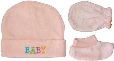 SW Baby Cotton Cap Bootie Mitten Set : 0-3 Months(Peach)