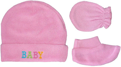

SW Baby Cotton Cap Bootie Mitten Set : 0-3 Months(Pink)