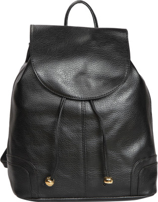 

Bagkok Black PU Backpack 4 L Backpack(Black)