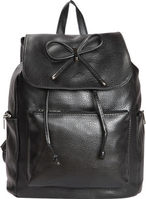 

Bagkok Black PU Backpack 4 L Backpack(Black)