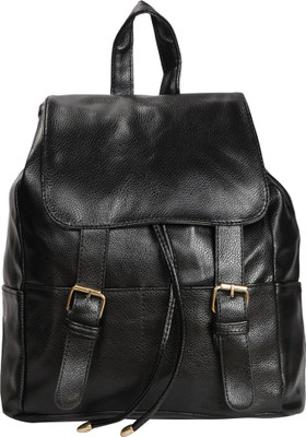 

Bagkok Black PU Backpack 4 L Backpack(Black)