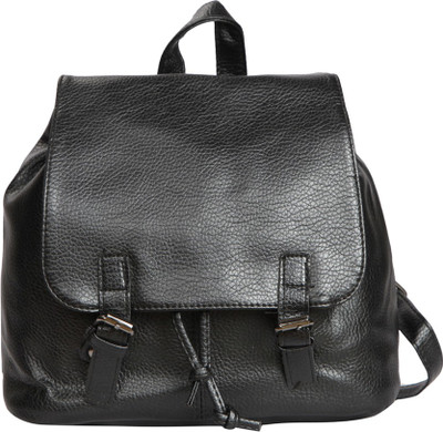 

Bagkok Black PU Backpack 4 L Backpack(Black)
