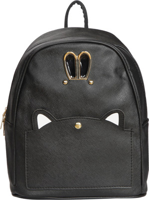 

Bagkok Black PU Backpack 4 L Backpack(Black)