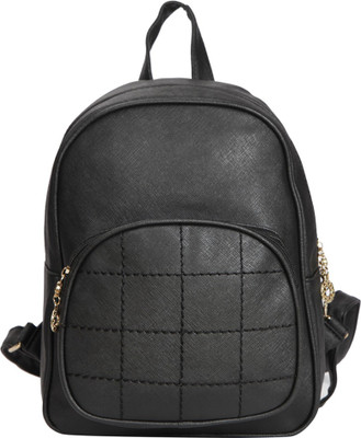 

Bagkok Black PU Backpack 4 L Backpack(Black)