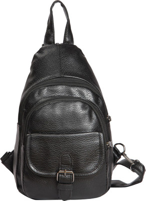 

Bagkok Black PU Backpack 4 L Backpack(Black)