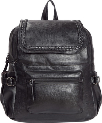 

Bagkok Black PU Backpack 4 L Backpack(Black)