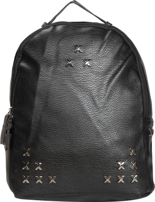 

Bagkok Black PU Backpack 4 L Backpack(Black)