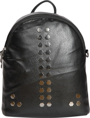 

Bagkok Black PU Backpack 4 L Backpack(Black)