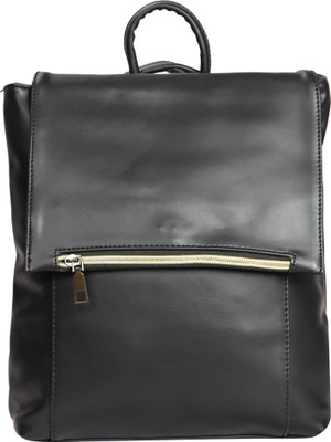 

Bagkok Black PU Backpack 4 L Backpack(Black)