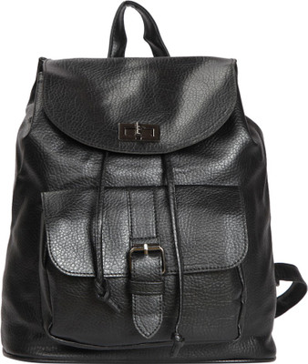

Bagkok Black PU Backpack 4 L Backpack(Black)