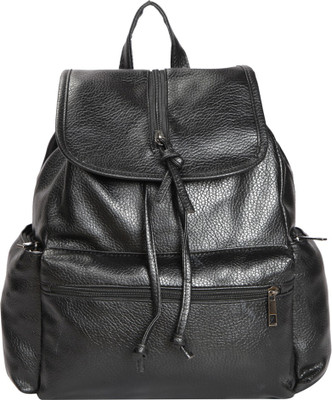 

Bagkok Black PU Backpack 4 L Backpack(Black)