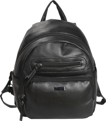 

Bagkok Black PU Backpack 4 L Backpack(Black)