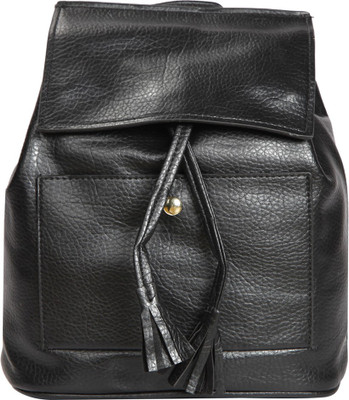 

Bagkok Black PU Backpack 4 L Backpack(Black)