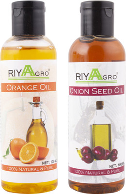 

RIYAAGRO (Combo Pack of 2) 100 % Natrual & Pure Undiluted Cold Pressed (Orange & Onion Seed Oil) For Hair-Scalp-Skin-Face-Nails-- 100 ml(100 ml)