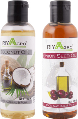 

RIYAAGRO (Combo Pack of 2) 100 % Natrual & Pure Undiluted Cold Pressed (Coconut & Onion Seed Oil) For Hair-Scalp-Skin-Face-Nails-- 100 ml(100 ml)