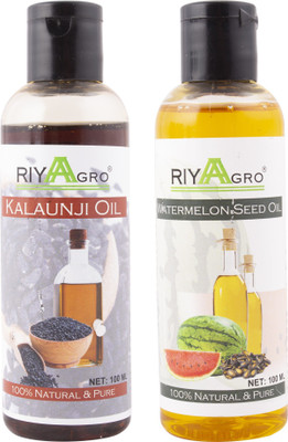 

RIYAAGRO (Combo Pack of 2) 100 % Natrual & Pure Undiluted Cold Pressed (Kalaunji & Watermelon Seed Oil) For Hair-Scalp-Skin-Face-Nails-- 100 ml(100 ml)