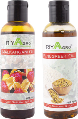 

RIYAAGRO (Combo Pack of 2) 100 % Natrual & Pure Undiluted Cold Pressed (Malkangani & Fenugreek Oil) For Hair-Scalp-Skin-Face-Nails-- 100 ml(100 ml)