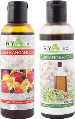

RIYAAGRO (Combo Pack of 2) 100 % Natrual & Pure Undiluted Cold Pressed (Malkangani & Coriander Oil) For Hair-Scalp-Skin-Face-Nails-- 100 ml(100 ml)