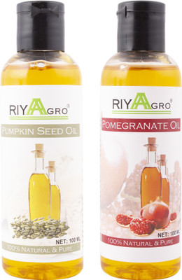 

RIYAAGRO (Combo Pack of 2) 100 % Natrual & Pure Undiluted Cold Pressed (Pumpkin Seed & Pomegranate Oil) For Hair-Scalp-Skin-Face-Nails-- 100 ml(100 ml)