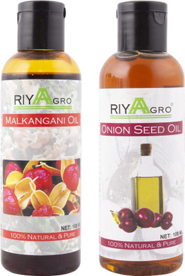 

RIYAAGRO (Combo Pack of 2) 100 % Natrual & Pure Undiluted Cold Pressed (Malkangani & Anion Seed Oil) For Hair-Scalp-Skin-Face-Nails-- 100 ml(200 ml)