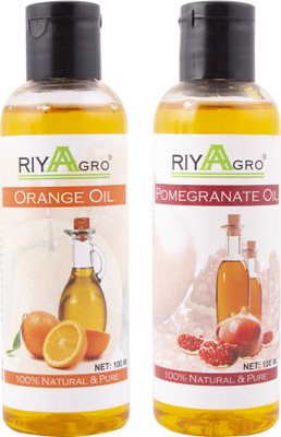 

RIYAAGRO (Combo Pack of 2) 100 % Natrual & Pure Undiluted Cold Pressed (Orange & Pomegranate Oil) For Hair-Scalp-Skin-Face-Nails-- 100 ml(100 ml)