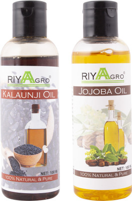 

RIYAAGRO (Combo Pack of 2) 100 % Natrual & Pure Undiluted Cold Pressed (Kalaunji & Jojoba Oil) For Hair-Scalp-Skin-Face-Nails-- 100 ml(100 ml)