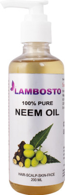 

LAMBOSTO Cold Pressed Unrefined Neem Oil For Hair-Scalp-Skin-Face-Nails-- 200 ml(200 ml)