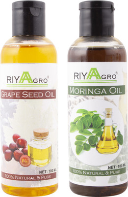 

RIYAAGRO (Combo Pack of 2) 100 % Natrual & Pure Undiluted Cold Pressed (Pumpkin Seed & Moringa Oil) For Hair-Scalp-Skin-Face-Nails-- 100 ml(100 ml)