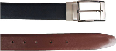 

JusTrack Men Formal Black, Brown Genuine Leather Reversible Belt