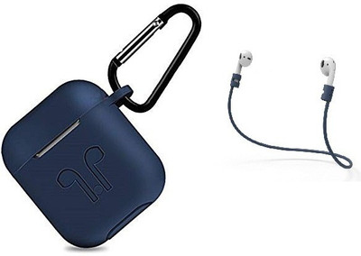 

Midkart Book Cover for Apple Airpods Navy Blue with Matching Earphone Strap & Keychain Clip(Navy Blue, Shock Proof, Silicon, Rubber)