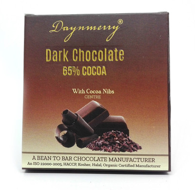 

Daynmerry 65% Dark Chocolate with Cocoa nibs- 40 gm - Pack of 8 Bars(Pack of 8, 320 g)